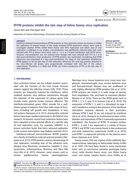 fefab|IFITM proteins inhibit the late step of feline foamy virus replication